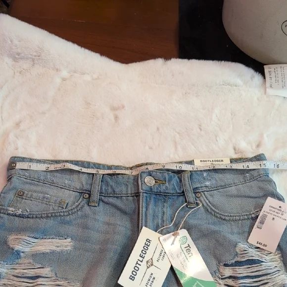 Ripped Light Blue Denim Shorts - Picture 2 of 6